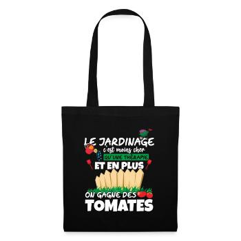 Jardinier Cadeau Drôles Tomates Jardinage Humour - Sac en tissu - noir - Devant