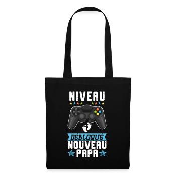 Futur Papa Gamer Annonce Nouvelle Naissance Cadeau - Sac en tissu - noir - Devant