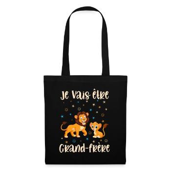 Je vais être grand-frère - futur grand frère - Sac en tissu - noir - Devant