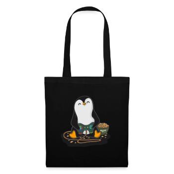 Zocker Pinguin - Stoffbeutel - Schwarz - Vorne