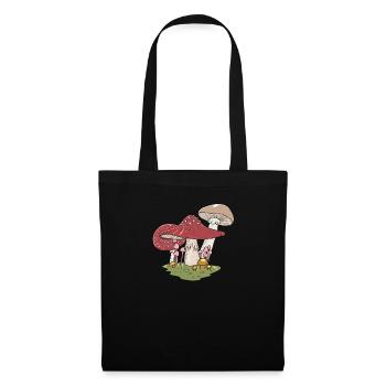Champignons Cueilleurs de champignons Essineur de champignons Cueilleurs - Sac en tissu - noir - Devant