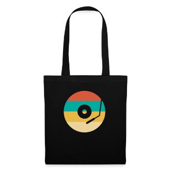 Retro Vinyl Record Record Collector - Tote Bag - black - Front
