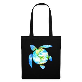 Océans terre Aquarelle Amoureux de la Terre jour - Sac en tissu - noir - Devant