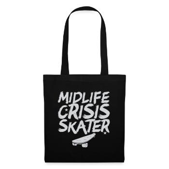 Midlife Crisis Skater Skateboard Skateboarding - Stoffbeutel - Schwarz - Vorne