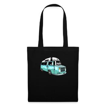 Camper Bus Caravane Bus - Sac en tissu - noir - Devant