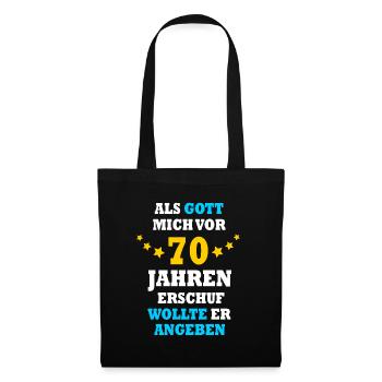 70 Jahre Frauen Männer 70. Geburtstag Geschenk - Stoffbeutel - Schwarz - Vorne