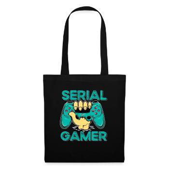 Serial Gamer Teen Geek Humor Video Games - Tote Bag - black - Front
