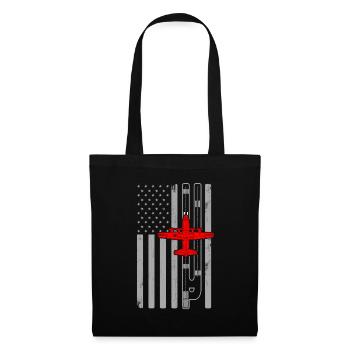 C130 Hercules Gunship American Flag Runway C130 - Stoffbeutel - Schwarz - Vorne