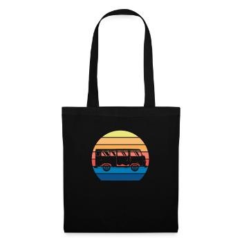 Retro Camper Bus Caravan Vintage Camper Bus - Sac en tissu - noir - Devant