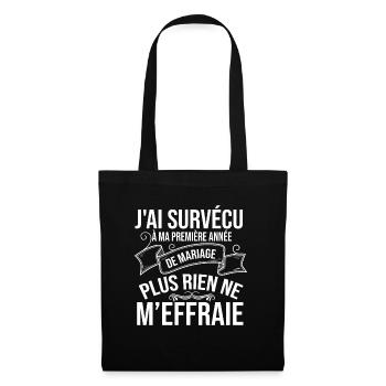 1 An De Mariage Humour Cadeau Anniversaire - Sac en tissu - noir - Devant