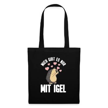 Igel - Stoffbeutel - Schwarz - Vorne