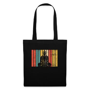 Rétro Bouddha bouddhiste bouddhiste vintage bouddhiste - Sac en tissu - noir - Devant