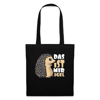 Igel - Stoffbeutel - Schwarz - Vorne