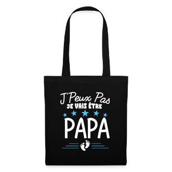 J'Peux Pas Je Vais Être Papa Cadeau Futur Père - Sac en tissu - noir - Devant
