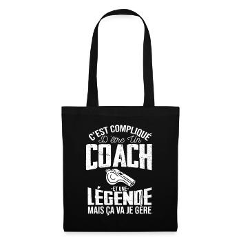 Coach De Légende Humour Coaching Sportif Cadeau - Sac en tissu - noir - Devant