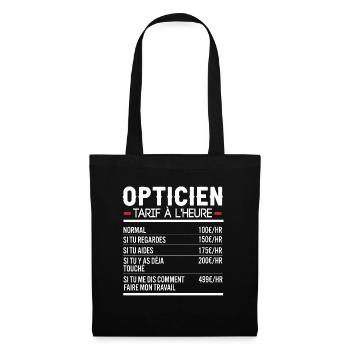 Opticien Idée Cadeau Humour - Sac en tissu - noir - Devant