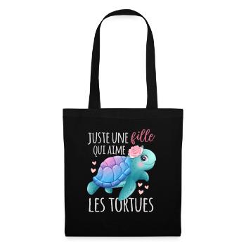 Juste Une Fille Qui Aime Les Tortues Humour - Sac en tissu - noir - Devant