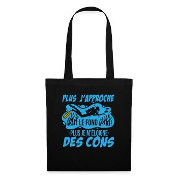 Plus J'approche Le Fond Humour Plongée Sous Marine - Sac en tissu - noir - Devant