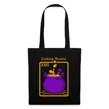 Carte de tarot de sorcellerie du chaudron d’Halloween - Sac en tissu - noir - Devant