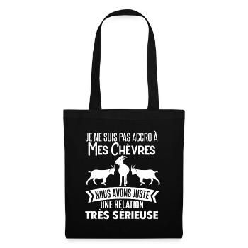 Chèvres Je Ne Suis Pas Accro Humour Fermier - Sac en tissu - noir - Devant