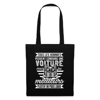 Chauffeur Routier Humour Poids Lourd Cadeau Camion - Sac en tissu - noir - Devant