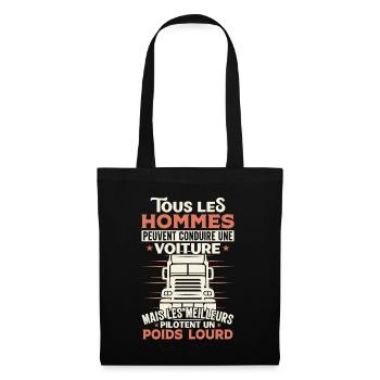 Chauffeur Routier Humour Poids Lourd Cadeau Camion - Sac en tissu - noir - Devant