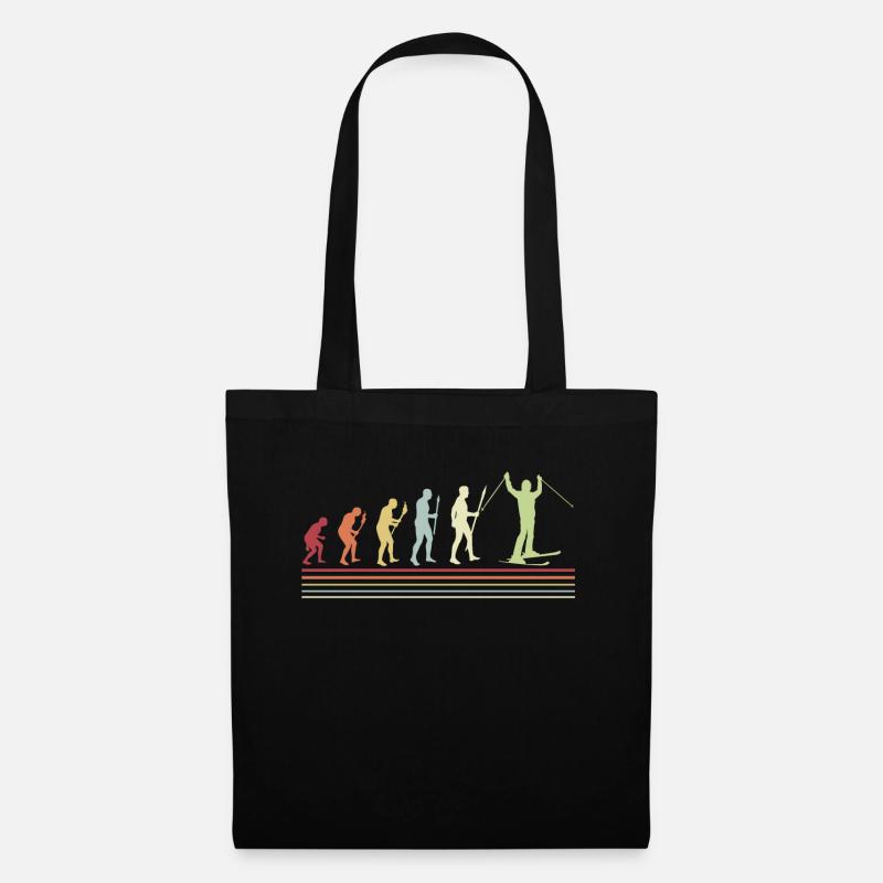 Skiing Evolution Skier Winter - Stoffbeutel - Schwarz