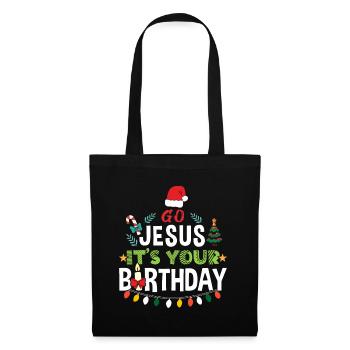Go Jesus Birthday Team Jesus Weihnachten Lustig - Stoffbeutel - Schwarz - Vorne