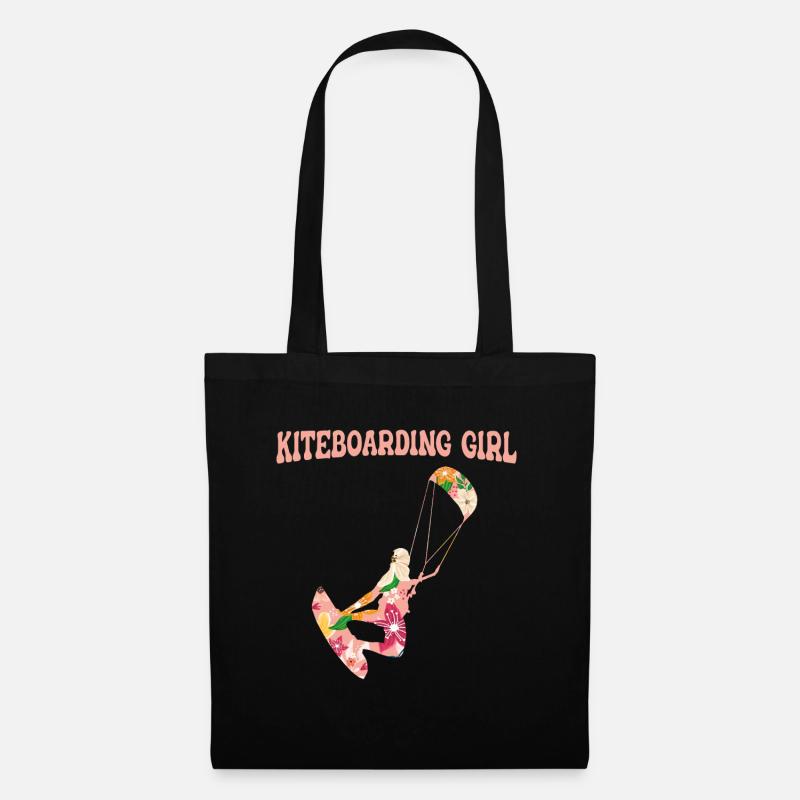 Kitesurfen Kiteboarding Kite Kiten - Stoffbeutel - Schwarz