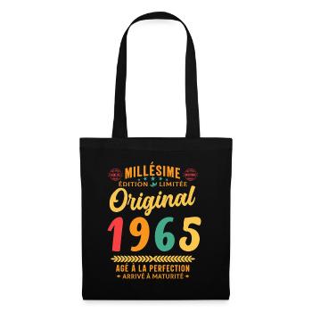 57 ans Millésime 1965 Original Cadeau - Sac en tissu - noir - Devant
