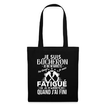 Cadeau Bûcheron T-shirt Drôle Homme Travailleur - Sac en tissu - noir - Devant