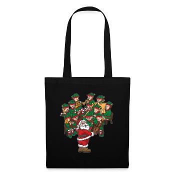 Père Noël Chef d’orchestre de Noël - Sac en tissu - noir - Devant