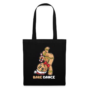 Bake Dance Lebkuchenmann Breakdance Weihnachten - Stoffbeutel - Schwarz - Vorne