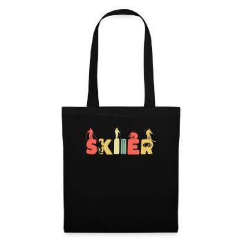 Ski rétro Ski Vintage Skis - Sac en tissu - noir - Devant