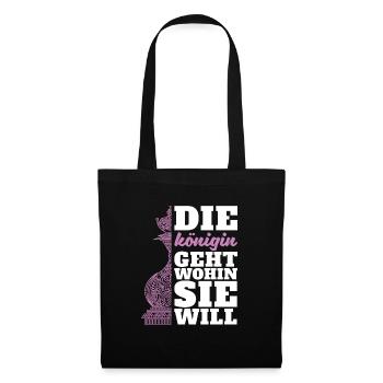 Schach Schachfigur - Stoffbeutel - Schwarz - Vorne