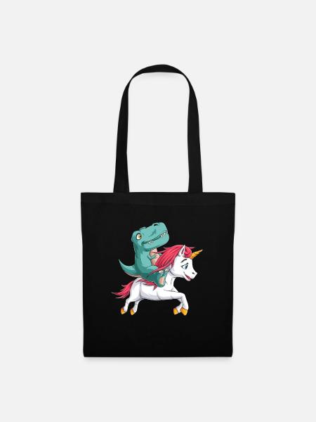 Baby T Rex Einhorn Dinosaurier Süßes Jungen Geschenk - Stoffbeutel - Schwarz