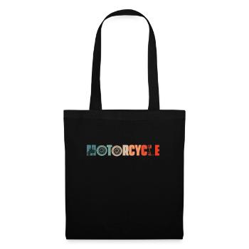 Retro Motorcycle Biker Vintage Motorcyclist - Tote Bag - black - Front