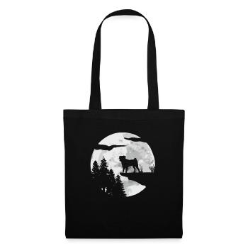 Chien carlin - Sac en tissu - noir - Devant