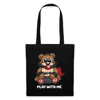 Play With Me BDSM Teddy Bear Bondage Slave - Tote Bag - black - Front