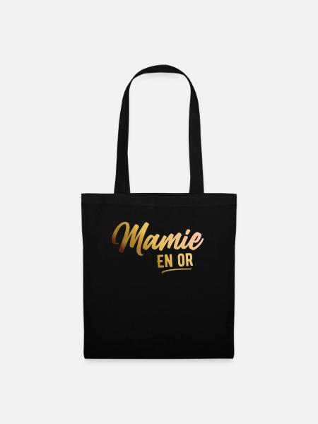 Mamie En Or Femme Humour Cadeau Grand Mère - Sac en tissu - noir