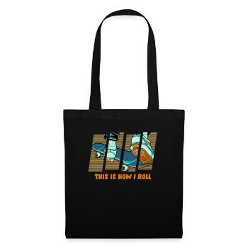 Skateboard Skateboard Skateur - Sac en tissu - noir - Devant