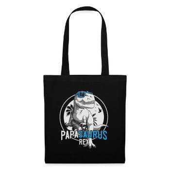 Papasaurus Papa Dinosaurier Vatertag Geschenk - Stoffbeutel - Schwarz - Vorne
