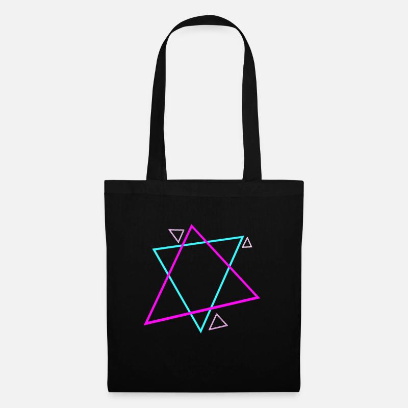 90s Symbole Muster 90er Jahre Design - Stoffbeutel - Schwarz