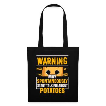 Warning can start spontaneously about potatoes - Tote Bag - black - Front