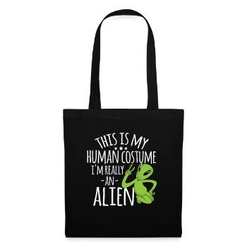 This Is My Human Costume I'm Really An Alien Funny - Tote Bag - black - Front
