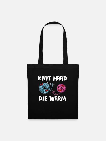 Stricken - Stoffbeutel - Schwarz