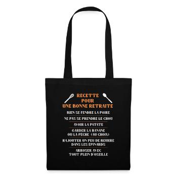 Humour Retraite Retraité Recette - Sac en tissu - noir - Devant