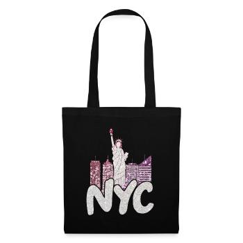NYC New York City USA Amerika Reisen New Yorker - Stoffbeutel - Schwarz - Vorne