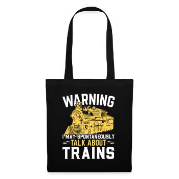 Attention je pourrais parler spontanément des trains - Sac en tissu - noir - Devant