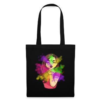 Holi Festival Girl Indien Pakistanais Mme Holi - Sac en tissu - noir - Devant